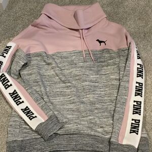 Victoria's Secret Pink and Gray Cowl Neck Sweater